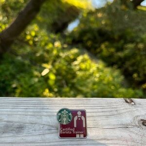Starbucks Vintage Rare Old Style Certified Barista Trainer Pin